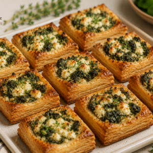 🥐 ריבועי בצק כרוך במלית תרד ופטה